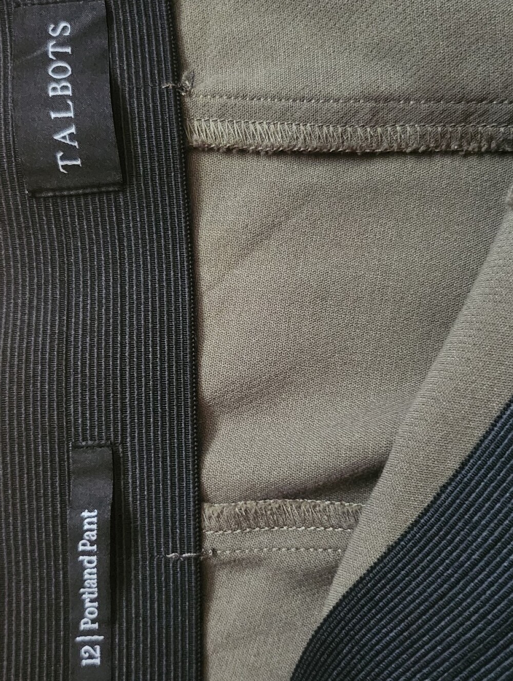 Talbots Portland Pants Slim Leg Cotton Blend Olive Green Size 12 - Picture 8 of 14